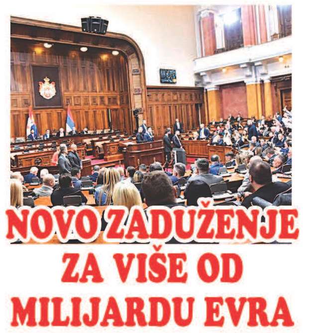 NOVO ZADUŽENJE ZA VIŠE OD MILIJARDU EVRA