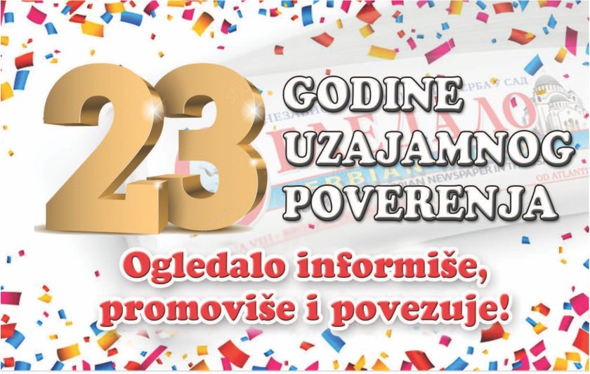 OGLEDALO SRPSKO 23 GODINE SA VAMA